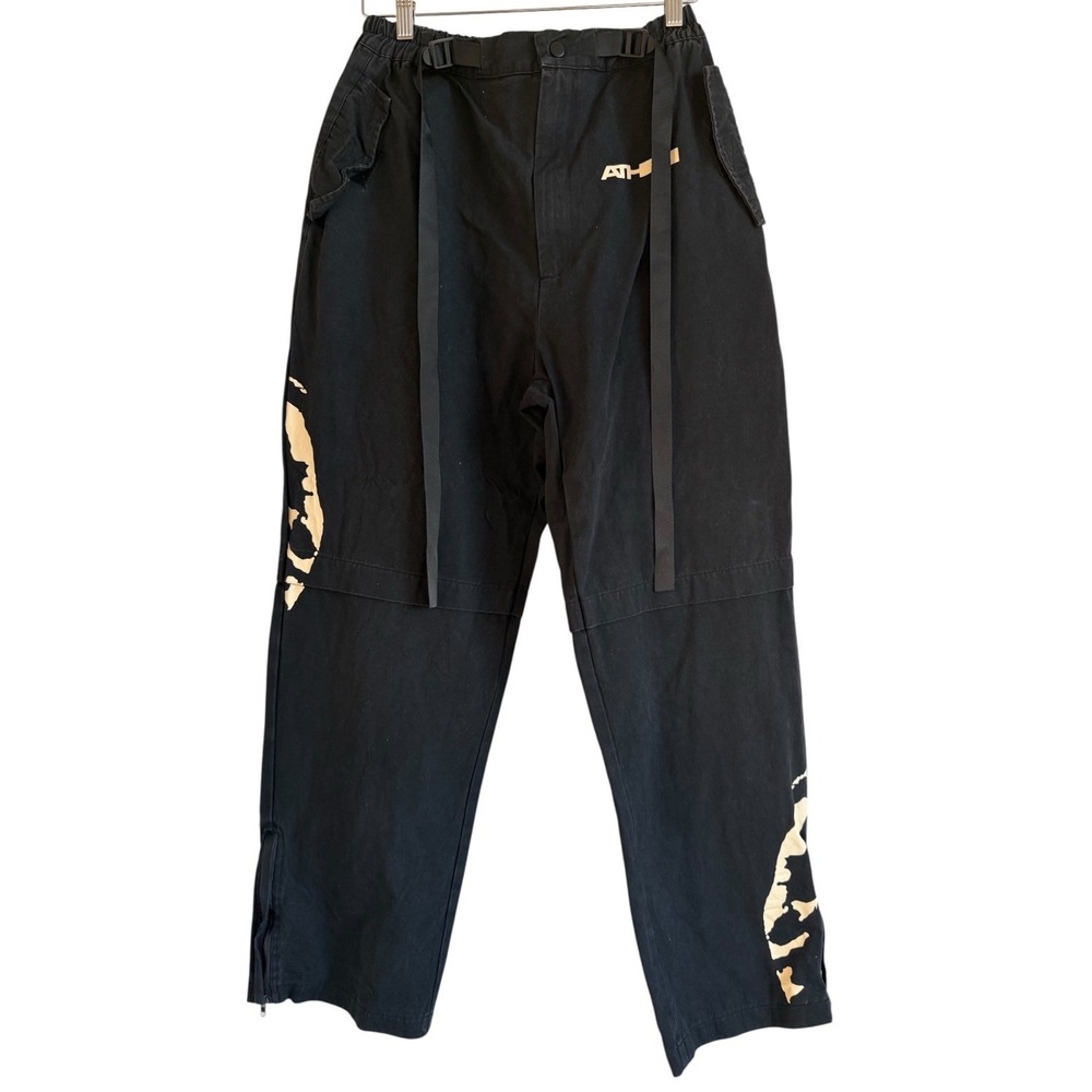 ALL TIME HIE Women's‎ Ankle Zip Convertible Wide Leg Pants Black Size Large